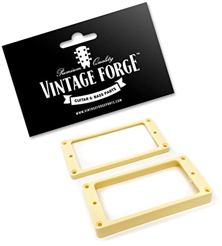 Vintage Forge Cream Flat Bottom Humbucker Pickup Mounting Ring Set (Bridge & Neck) compatible with Gibson Les Paul SG Guitars HR2020F-CRM - Image 2