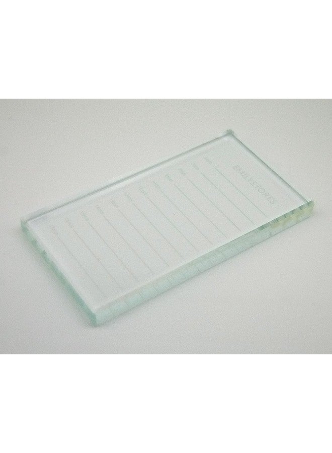 EMILYSTORES Crystal Tray Glass Eye Lash Stand Pallet Holder For Eyelash Extensions 4.5X2.5X0.4 Inch 1Pc - Image 1