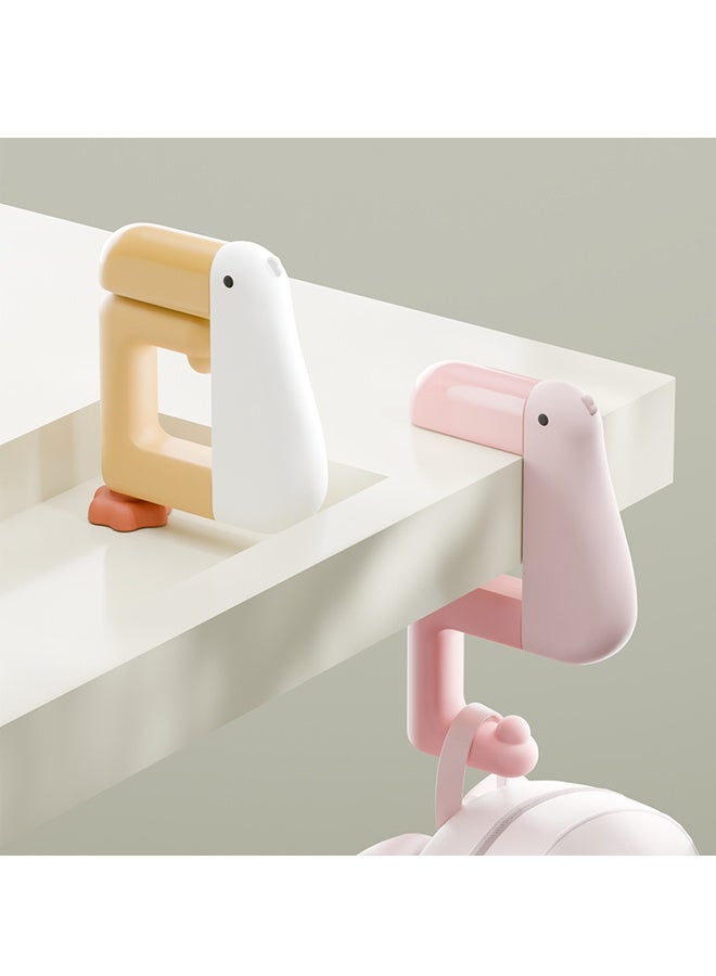 HOMESTAR 2 Pcs Portable Duck Shaped Detachable Non-Slip Folding Table Hook – No-Drill Purse Hanger & Bag Clamp for School/Office Desk Storage & Organization - Image 3