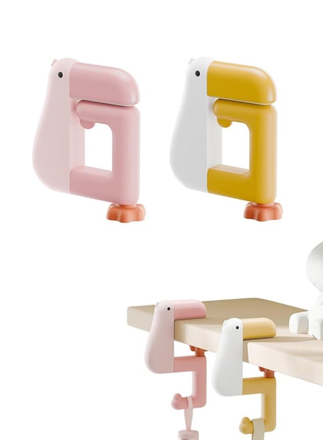 HOMESTAR 2 Pcs Portable Duck Shaped Detachable Non-Slip Folding Table Hook – No-Drill Purse Hanger & Bag Clamp for School/Office Desk Storage & Organization - Image 1