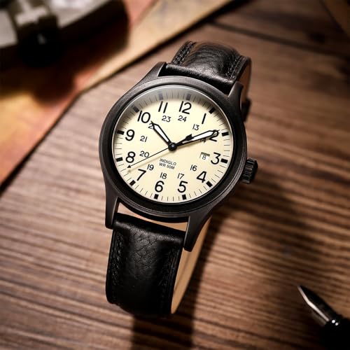 Getalia Italian leather Watch Band Tuscany Natural Vegetable-Tanned Full Grain Genuine Leather, Skin-Safe, Quick Release Replacement Watch Straps for Men and Women Thick and Soft (Black Width-22mm) - Image 3