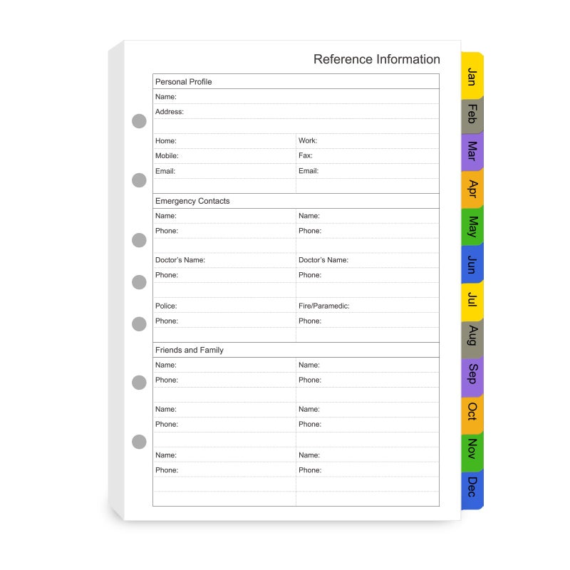 Tiankool 2026 Planner Refill for A5 7-Ring Binder,Weekly & Monthly Planner Inserts Runs from Jan 2026 to Dec 2026, 5-3/4" x 8-1/4" - Image 2