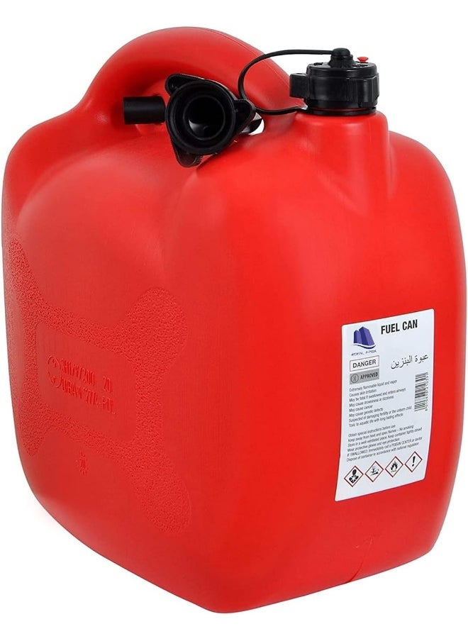 Royal Apex Jerry Can Pvc Fuel Can Container For Oil Petrol Diesel Storage Moving Red Cans Un Regulations Approved Heavy Duty Backup Petrol Tanks Mount For Motorcycle Suv Atv Most Cars 20 Ltr  - Image 1