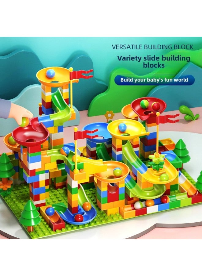 Varied Ball Slide Pinball Slide Track Building Blocks Assembled Toy Boy Big Particle Educational Children Kids-Color:[400pcs] Slide Building Blocks - Large Particles Containing 16 Balls + 4 Base Plates  - Image 4