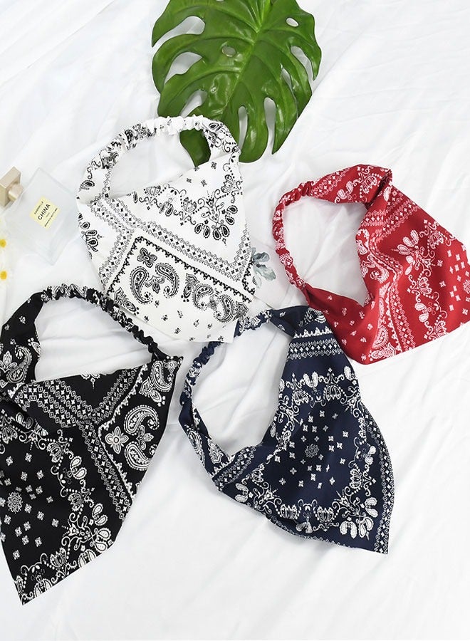 وهاواي 4 Pack Hair Scarf Headband for Women, Elastic Boho Triangle Bandana Head Scarf, Non Slip Paisley Print Headbands Hair Scarves for Women and Girls, Hair Accessories - Image 5