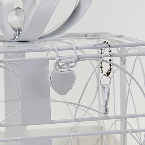 Simplicity White Metal Wedding Card Box, 8.5'' L x 9'' W x 11.2'' H - Image 3
