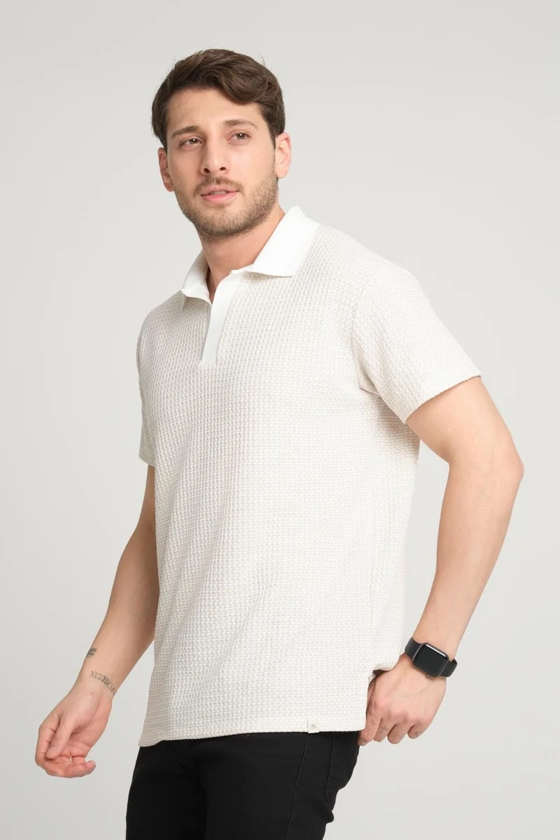 Alexander Gardi Waffle Patterned Polo Neck T-Shirt (E24-PLTS00)