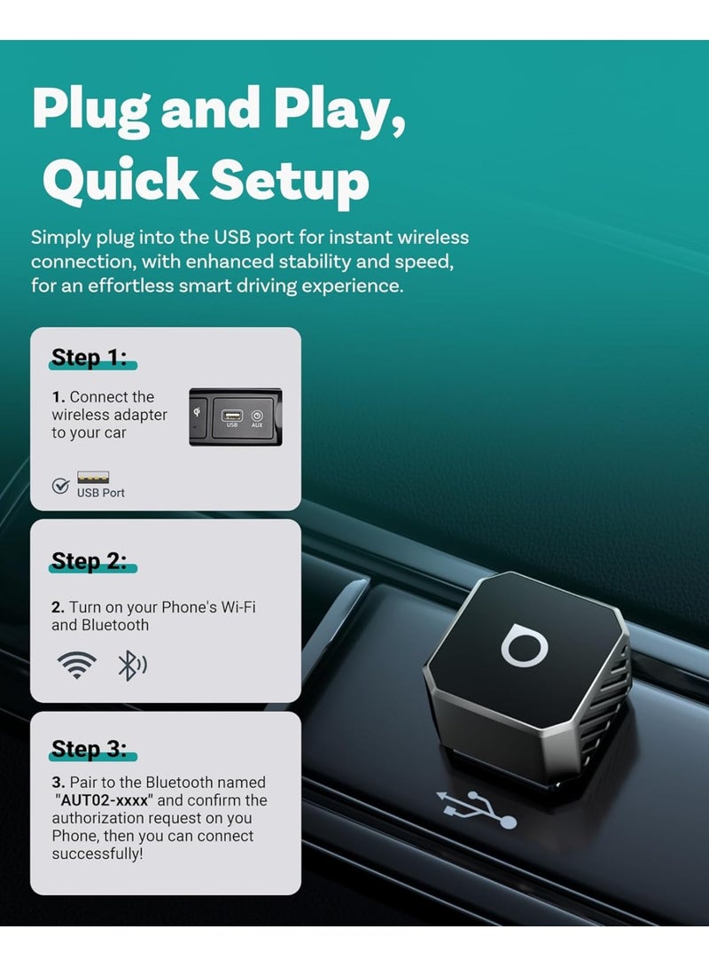 OTTOCAST Mini 3.0 Wireless Carplay Adapter & Android Auto Wireless Adapter - Image 5