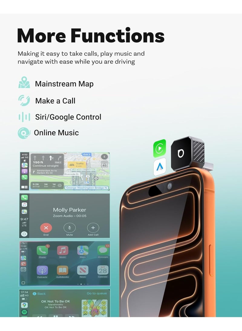 OTTOCAST Mini 3.0 Wireless Carplay Adapter & Android Auto Wireless Adapter - Image 4