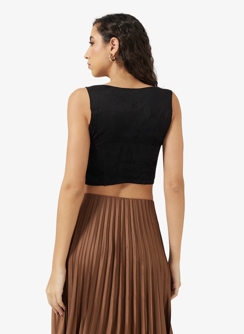 Ginger Tie Up Fringe Detail Corset Top - Image 2