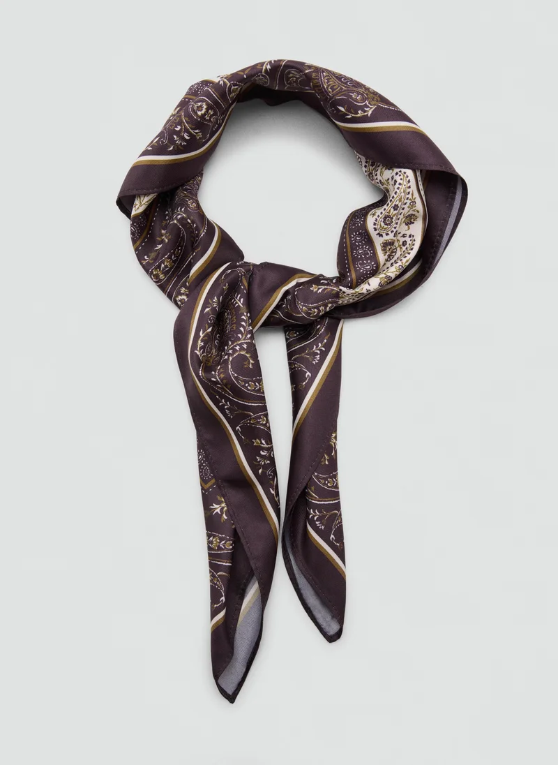 Mango 78-BURDEOS Paisley Print Scarf for Women | Best Price UAE