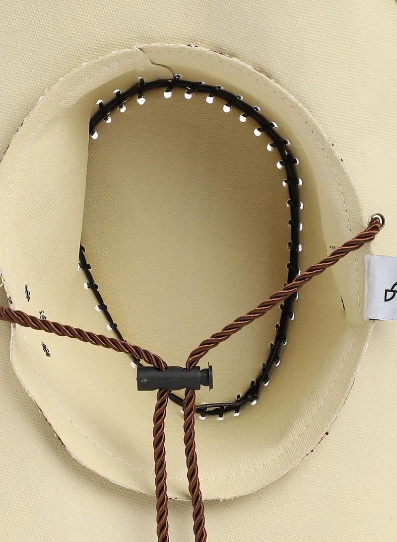 Haute Sauce Checkered Cowboy Hat - Beige
