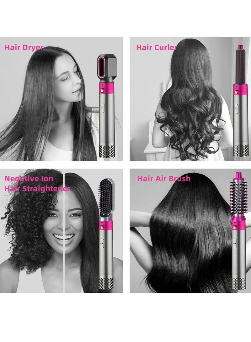 Hair Dryer,Hot Air Blower Styler & Volumizer 5 in 1 Hair Brush,Electric Hair Curler,Multifunctional Hair Dryer Styling Tool,Negative Ion Blow Dryer Brush for Women Girl Gift - Image 4
