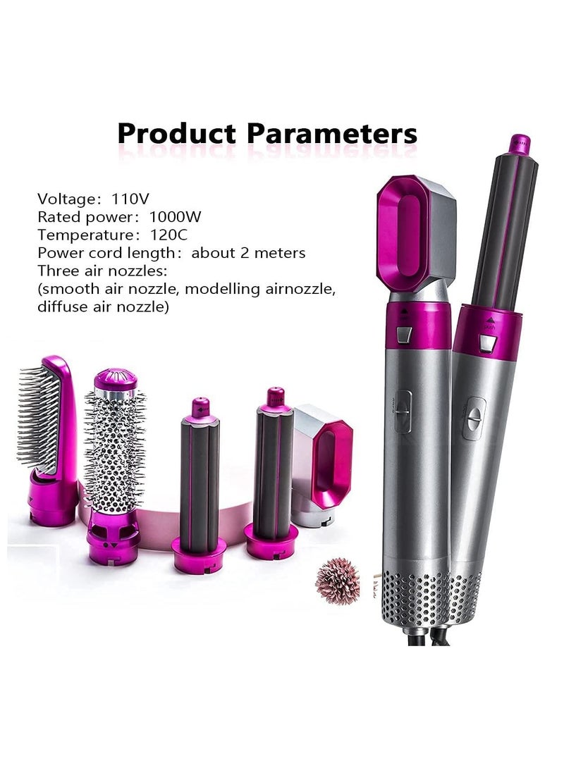 Hair Dryer,Hot Air Blower Styler & Volumizer 5 in 1 Hair Brush,Electric Hair Curler,Multifunctional Hair Dryer Styling Tool,Negative Ion Blow Dryer Brush for Women Girl Gift - Image 3