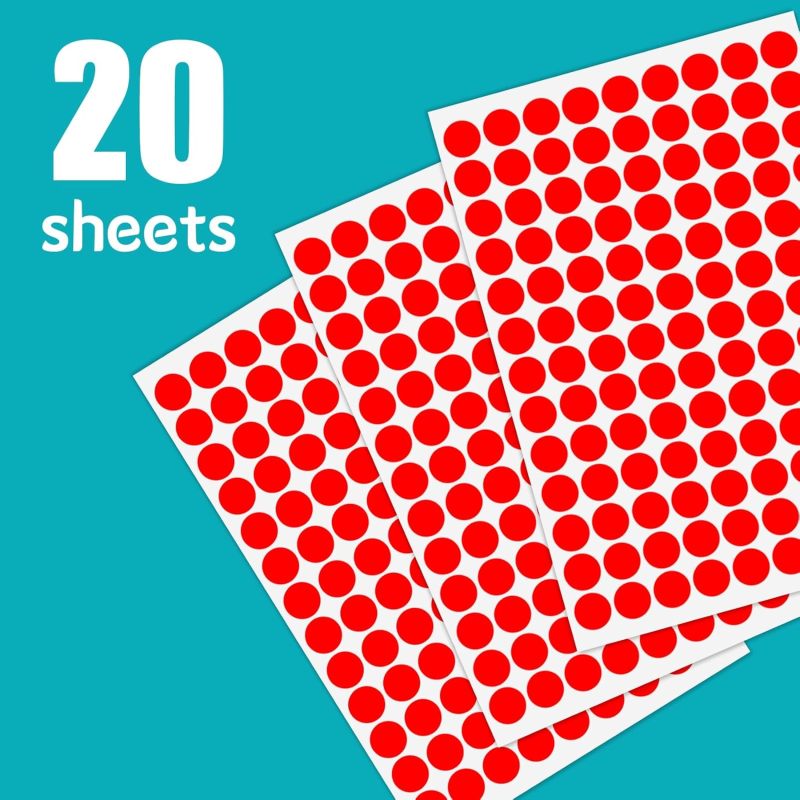 Red Dot Labels: 2cm Diameter, 2340 Total Count - High Quantity Color Coded Labels for Courtyard Garage Price Organization - Image 4