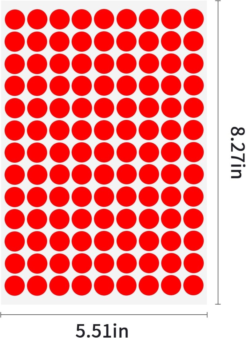 Red Dot Labels: 2cm Diameter, 2340 Total Count - High Quantity Color Coded Labels for Courtyard Garage Price Organization - Image 3