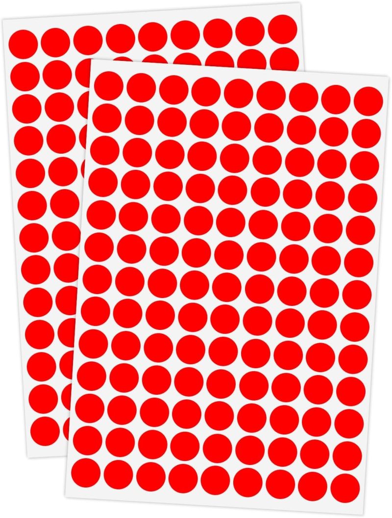 Red Dot Labels: 2cm Diameter, 2340 Total Count - High Quantity Color Coded Labels for Courtyard Garage Price Organization - Image 1