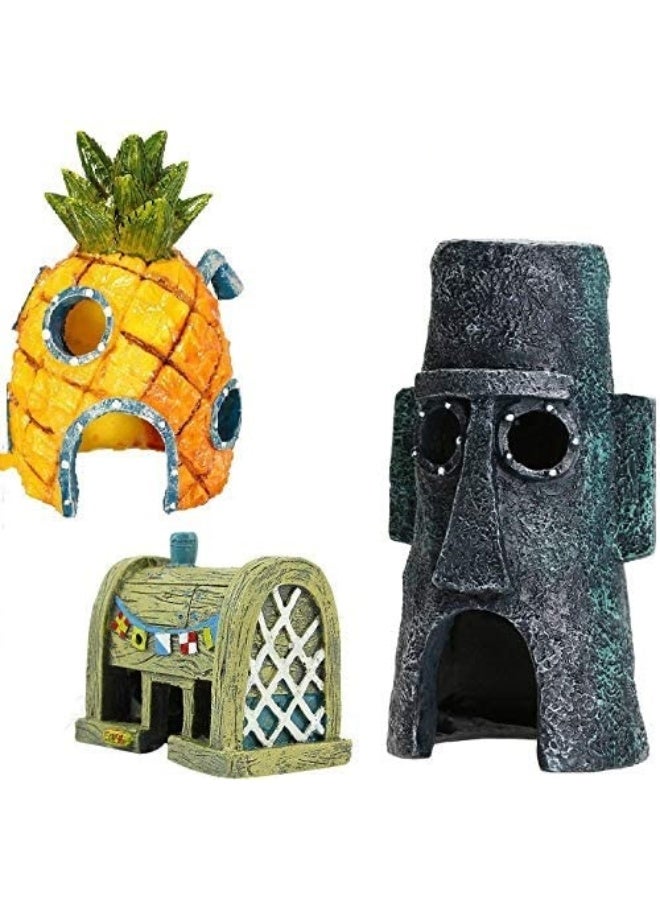 بيت أناناس لتزيين حوض السمك | زينة على شكل حبار | مستلزمات تزيين بيت سرطان البحر - Image 5