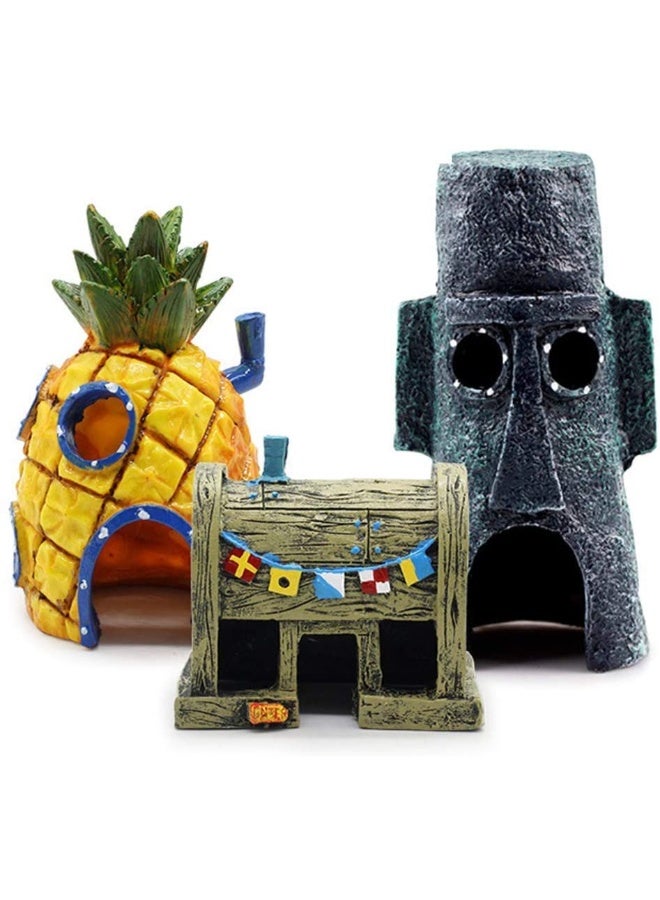بيت أناناس لتزيين حوض السمك | زينة على شكل حبار | مستلزمات تزيين بيت سرطان البحر - Image 1