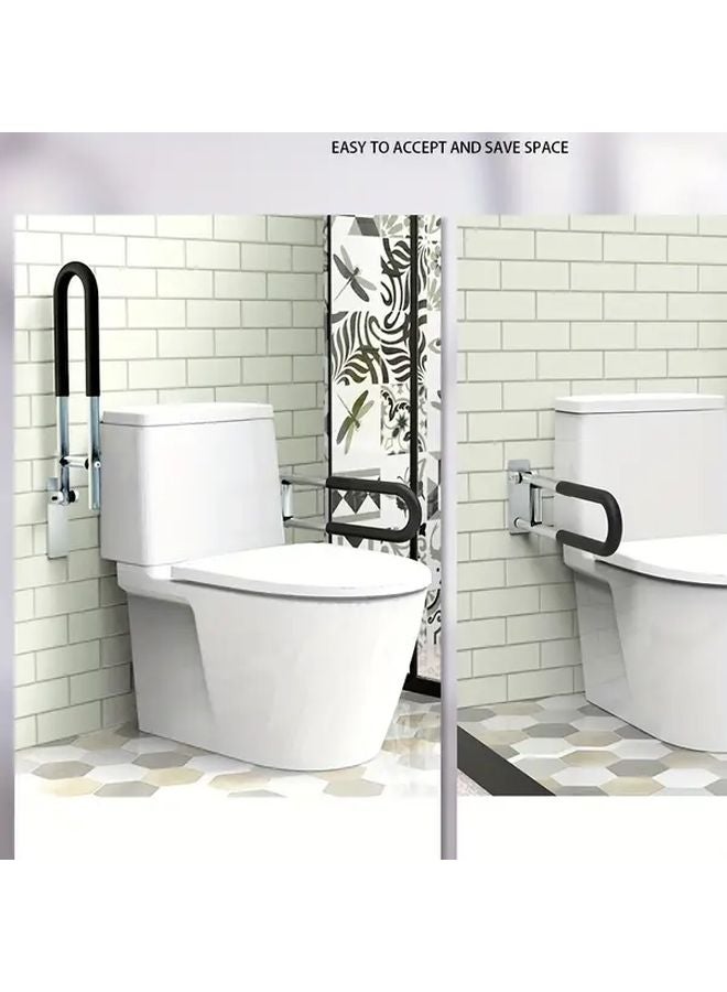 درابزين الحمام القابل للطي من سبائك الألومنيوم المضاد للانزلاق لدعم كبار السن وذوي الإعاقة - Image 2