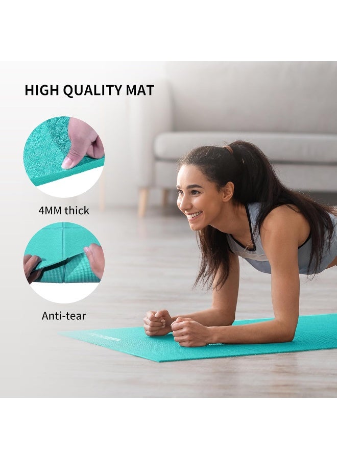 PROIRON Yoga Mat Folding Travel Exercise Mat Non Slip Double-Sided Professional Pilates Mat Foldable Easy to Carry to Class Beach Park Travel Picnics (With Storage Bag) - Image 3