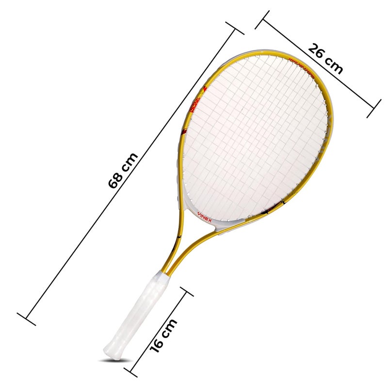 VINEX Tennis Racquet - VTEC T200 | 25-Inch Aluminum Tennis Racket with Carrying Bag | Lightweight 260g | Grip Size 6 - Image 3