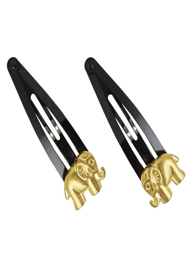 Accessher Black Tic Tac Pins With Elephant Beads For Women and Girls - Image 3
