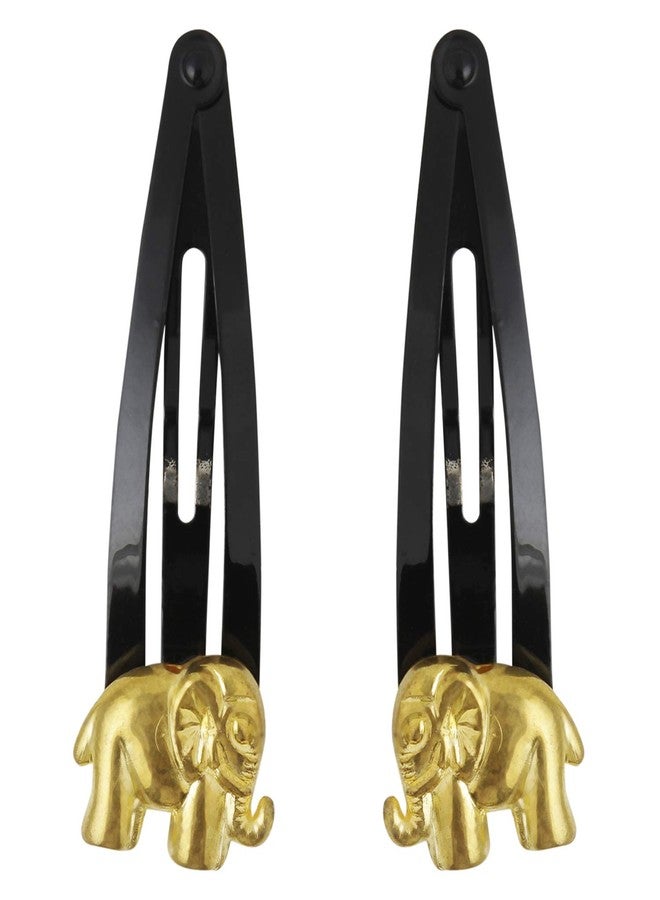 Accessher Black Tic Tac Pins With Elephant Beads For Women and Girls - Image 2