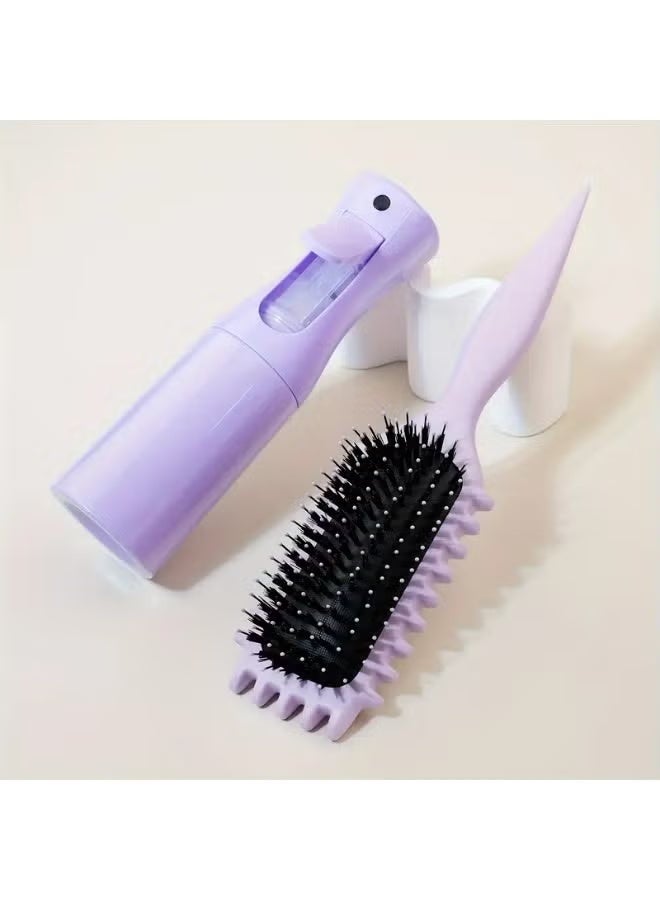 شي إن Hair Detangling Brush with Styling Spray Bottle – 2 Piece Hair Care Kit multicolor - Image 2