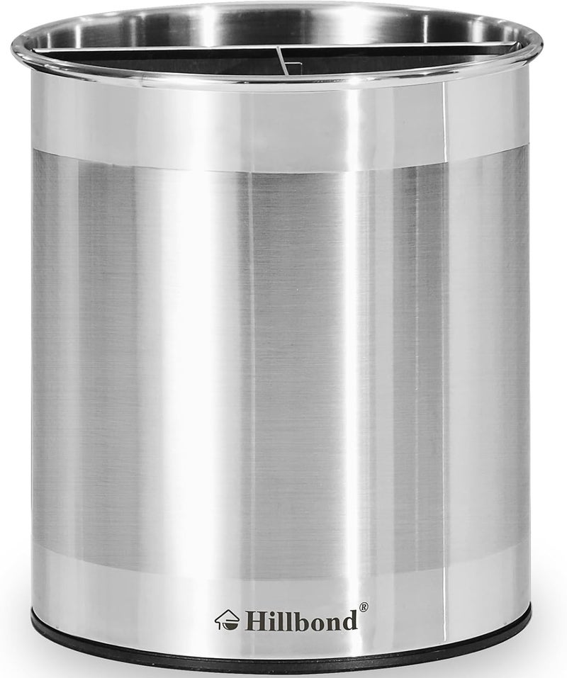 Hillbond Stainless Steel Utensil Holder for Kitchen Counter with Removable Divider, 6.9x7.5 inch Metal Utensil Holder for Countertop, 360° Rotating Spatula Crock for Cooking (EXTRA LARGE) - Image 1