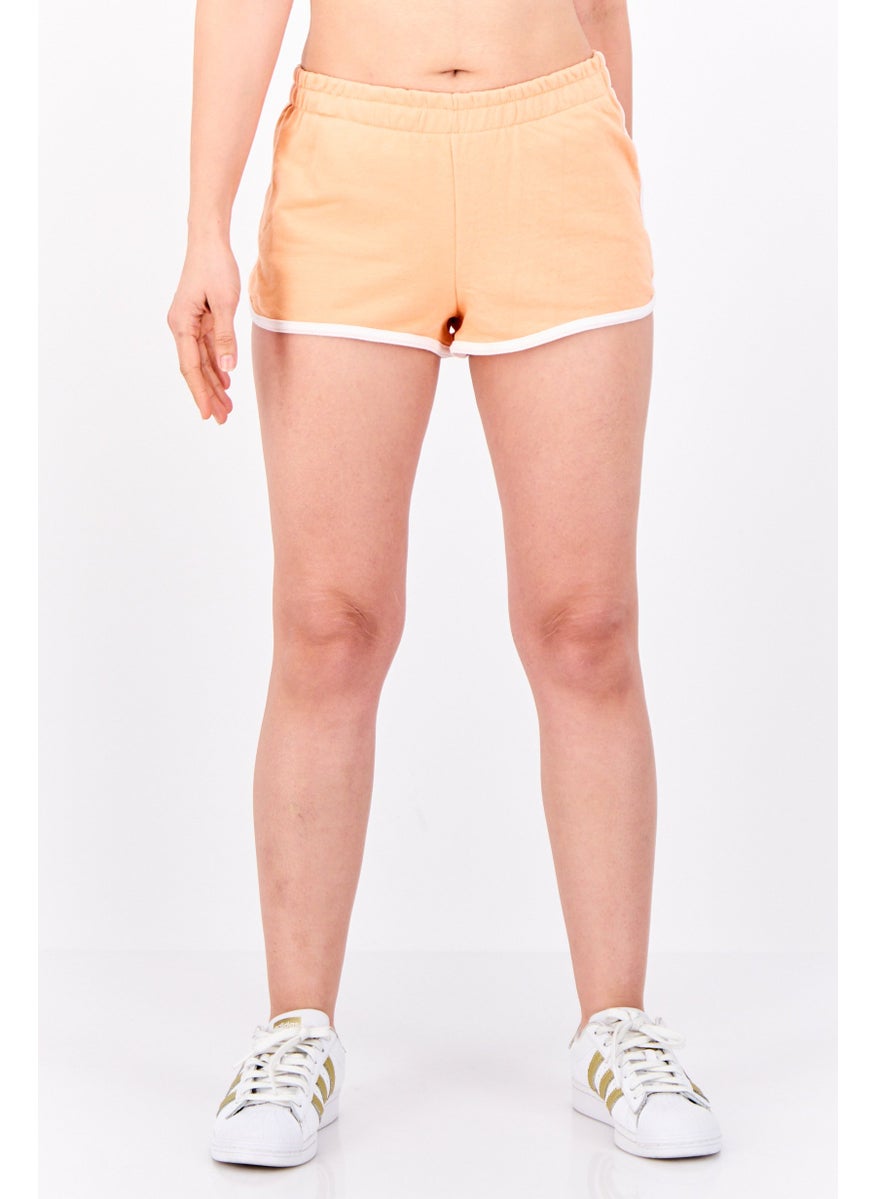 Lefties Women Solid Basic Shorts, Coral  - Image 1