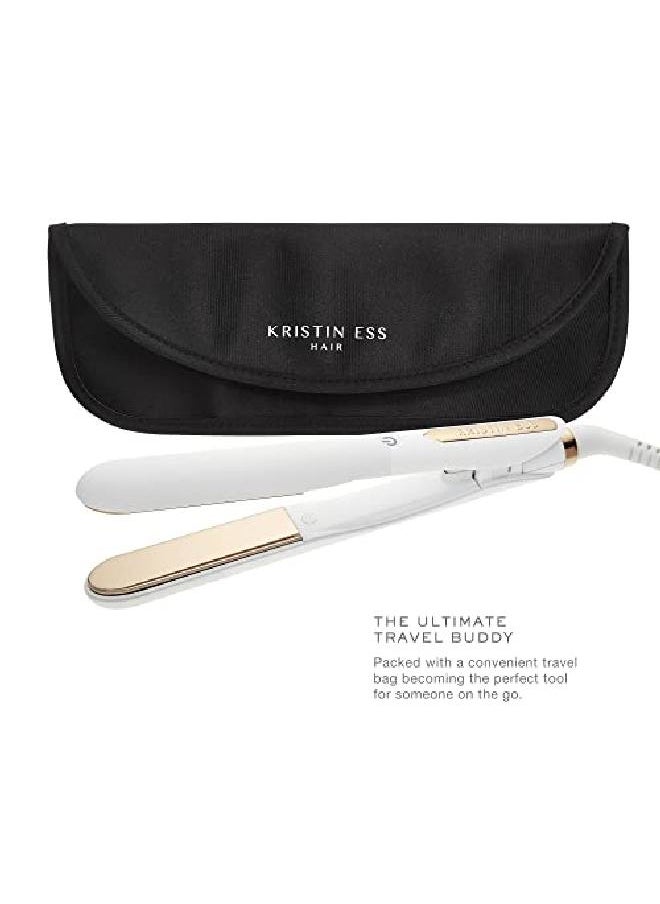Kristin Ess - Hair Defining + Detailing Titanium Mini Flat Iron Hair Straightener For Short Hair Travel Sized With Travel Bag Accessory Fast Heat Dual Voltage Auto Shutoff - Image 1