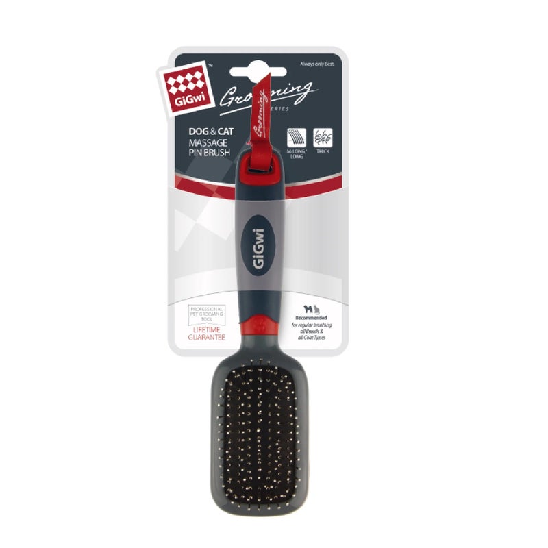 Gigwi Grooming Series Massage Pin Brush for Dogs and Cats - Image 1