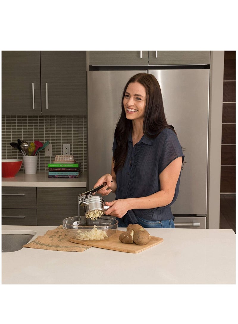 KASTWAVE Potato Ricer Masher Potato Ricer Masher - Premium Stainless Steel, 3 Interchangeable Discs - Manual Potato Press, Ideal for Fruits, Vegetables, Baby Food Easy to Clean - Image 4