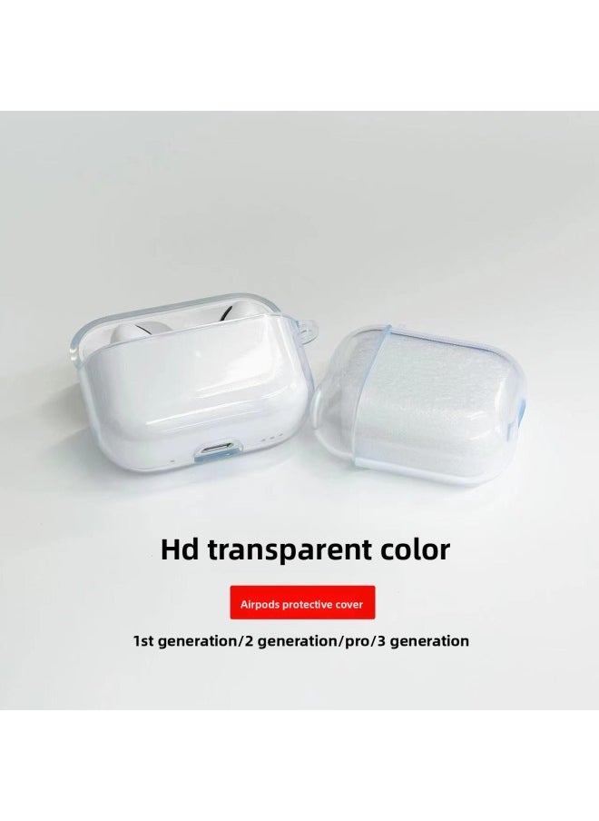 Generic - Suitable For Airpods Protective Apple Case Pro2 Transparent Headphone Case 3/4 Generation Headphone Case 5th Generation Tpu Material-Color:Transparent Soft Shell Without Packaging-Model:AirPods 1/2 Generation (with Hanging Ears) - Image 1