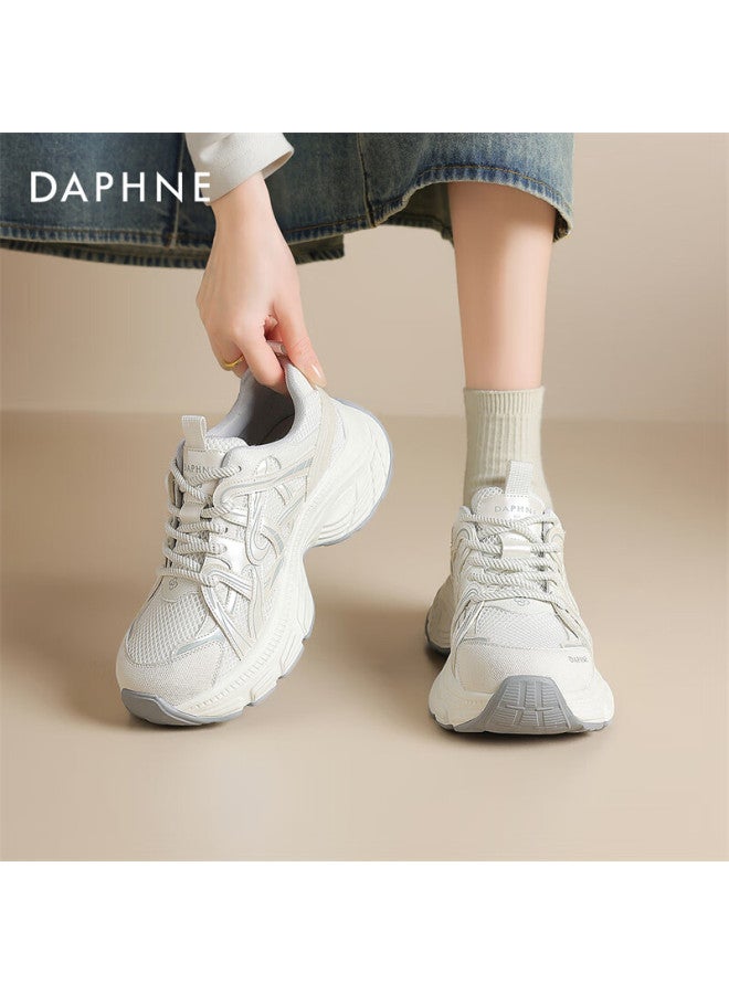 Daphne Casual Shoes Spring New Thick-soled Mesh Breathable Sports Shoes Women's Shoes 4025101107 Beige 35 - Image 5