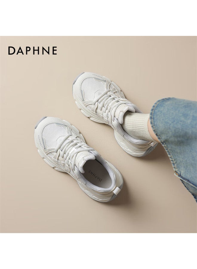 Daphne Casual Shoes Spring New Thick-soled Mesh Breathable Sports Shoes Women's Shoes 4025101107 Beige 35 - Image 3