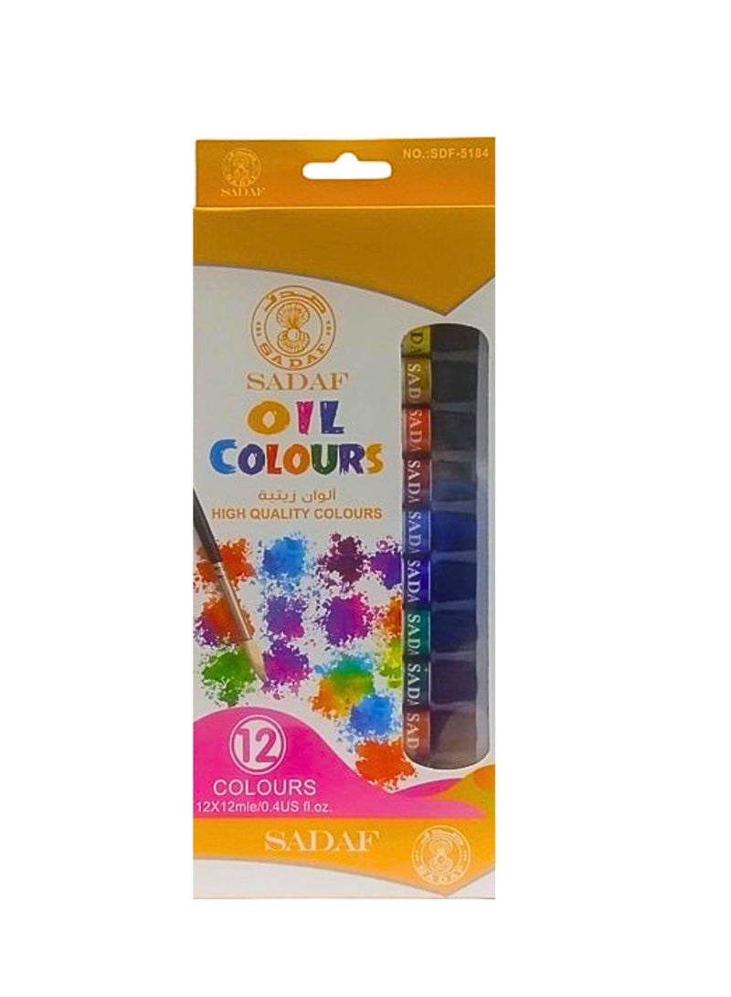Sadaf ألوان زيتية عالية الجودة 12 لون × 12 مل (عبوة من 2) - Image 2