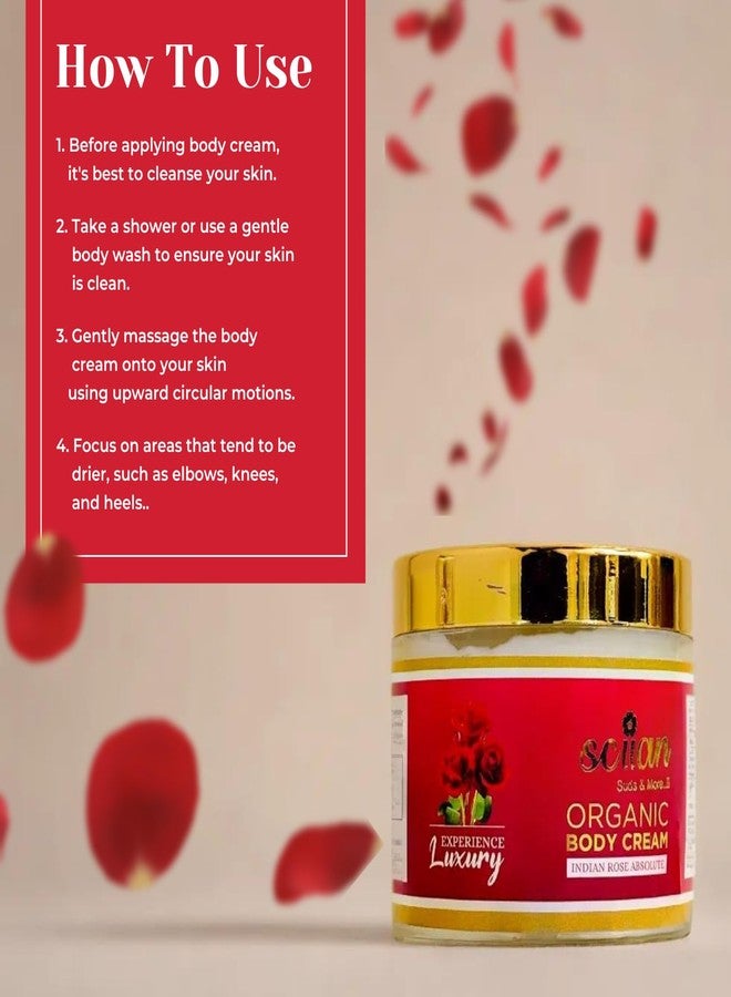 SCIIAN Indian Rose Absolute Body Cream for Women | Body Massage Cream | Body Cream for Dry Skin | Body Cream For Summer | Enriched with Olive Oil, Almond Oil, and Rose Extract | 100gm - Image 5