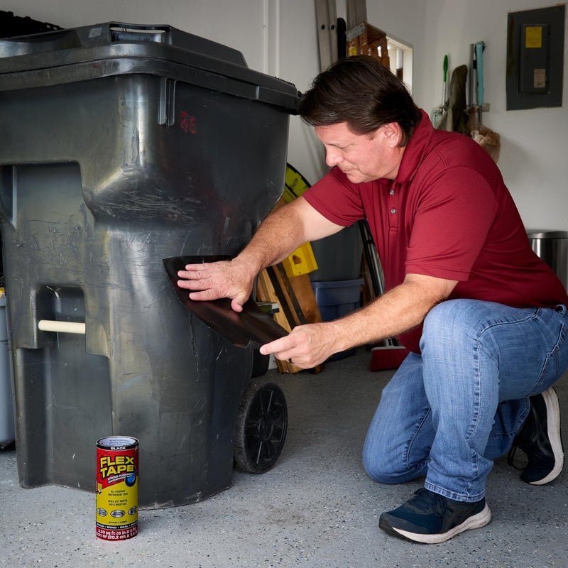 Flex Tape, Original Thick Flexible Rubberized Waterproof Tape - Seal and Patch Leaks, Works Underwater, Indoor Outdoor - Home RV Roof Plumbing and Pool Repairs, Black, 8 in x 5 ft, Pack of 1 - Image 2