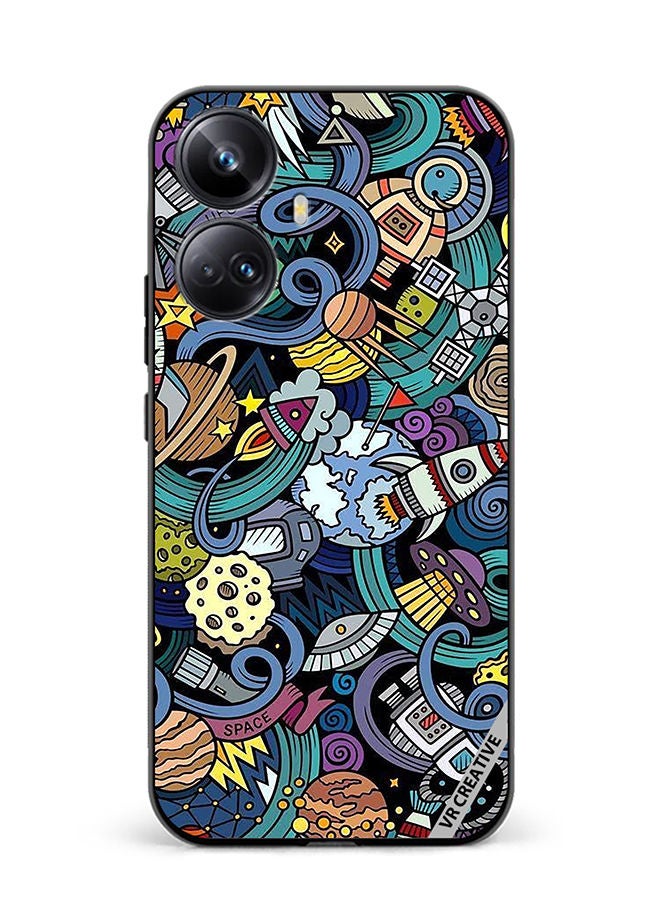 VR CREATIVE Protective Case Cover For Realme 10 Pro Plus Cartoon Doodles Design Multicolour - Image 1