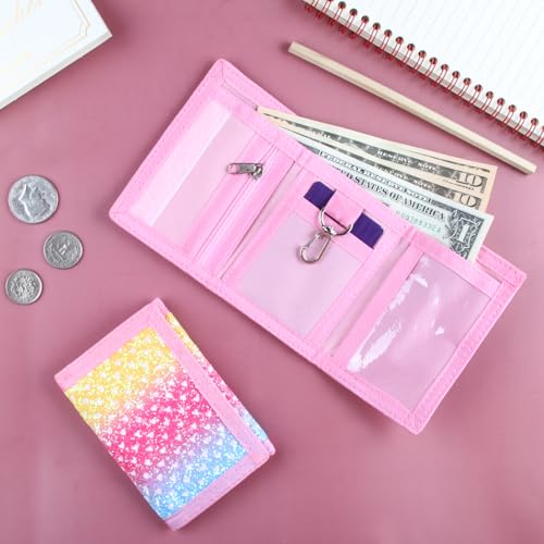 Lamiza Kids Wallet for Boys Girls Teens Trifold, Canvas Toddler Wallet for Boys, Cute Zipper Wallets Youth with Coin Pocket and Card Holders, Novelty Wallets for Childrens Birthday Gifts (Bling Style) - Image 5