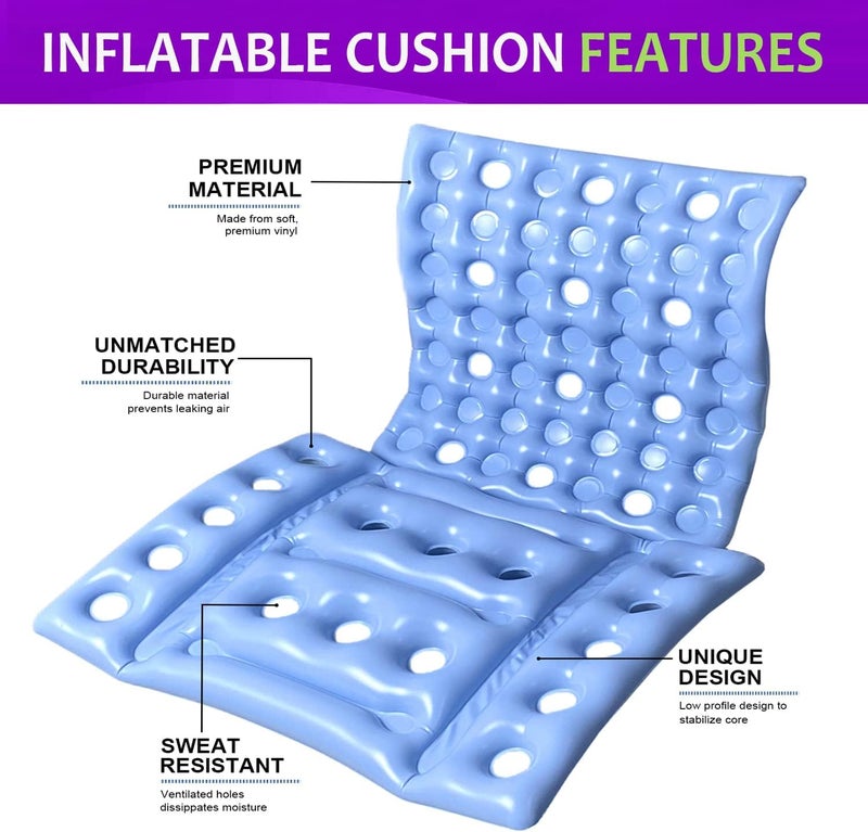 Excefore Wheelchair Cushions, Anti-Decubitus Wheelchair Inflatable Seat Cushions for Butt, Breathable Backrest Air Cushion Bed Sore Cushion for Pressure Sores, Portable Travel Seat Cushion for Long Sitting - Image 3