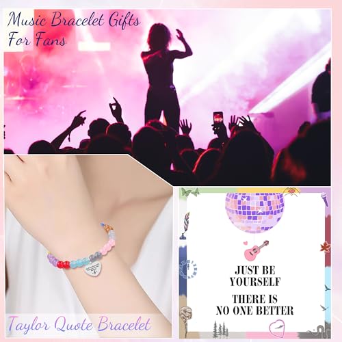 PEALICIOUS Adjustable Taylor Bracelet Taylor Quotes Merch as Meaningful Christmas Gifts for Daughter with Motivational Card, Taylor Jewelry Music Stocking Stuffers for Taylor Fans Birthday Gift - Image 2