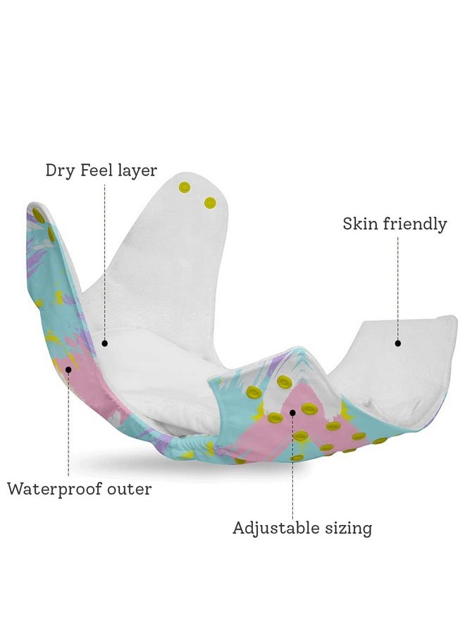 Superbottoms Basic Pack Of 6 Side Leakage Proof Reusable Cloth Diaper With Quick Dry Ultrathin |Freesize, Rash Free, Washable Diapers For Kids 0-3 Yrs| Lasts Up To 3Hrs|3 Shell + 3 Pads - Assorted  - Image 3