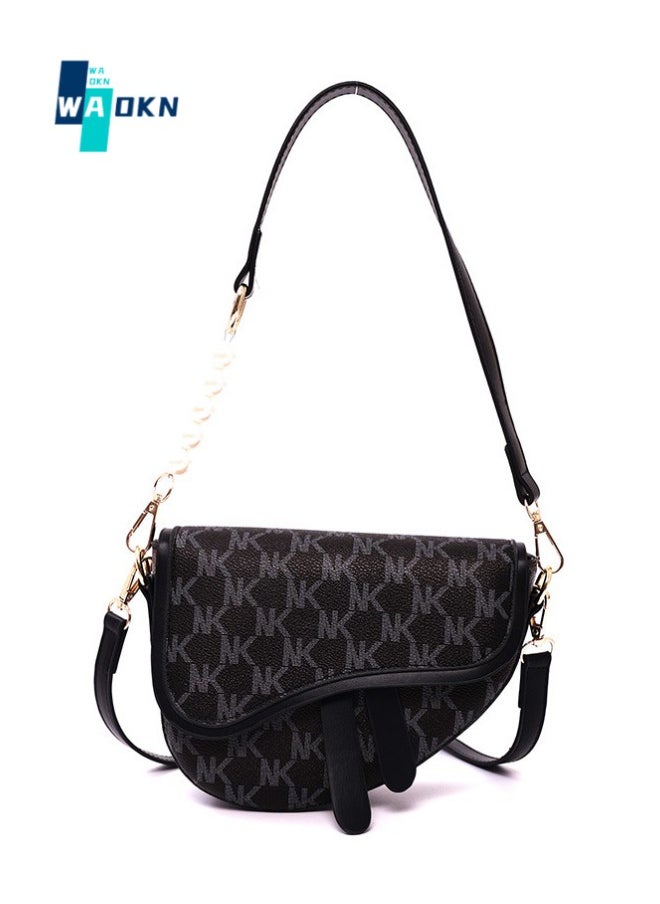 WAOKN - Women's Versatile Shoulder Bag, Ladies Stylish Saddle Bag Crossbody Bag Armpit Bag, PU Leather Tote Bag Handbag Sling Bag Side Bag Gift Bag for College Students and Teenagers - Image 1