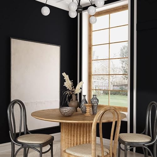 SUNBIRD Black Wallpaper Peel and Stick Black Contact Paper Matte Solid Black Textured Self Adhesive Removable Thick Vinyl Film Roll for Cabinets Bedroom Wall Decoration (30 x 152 cm) - Image 4
