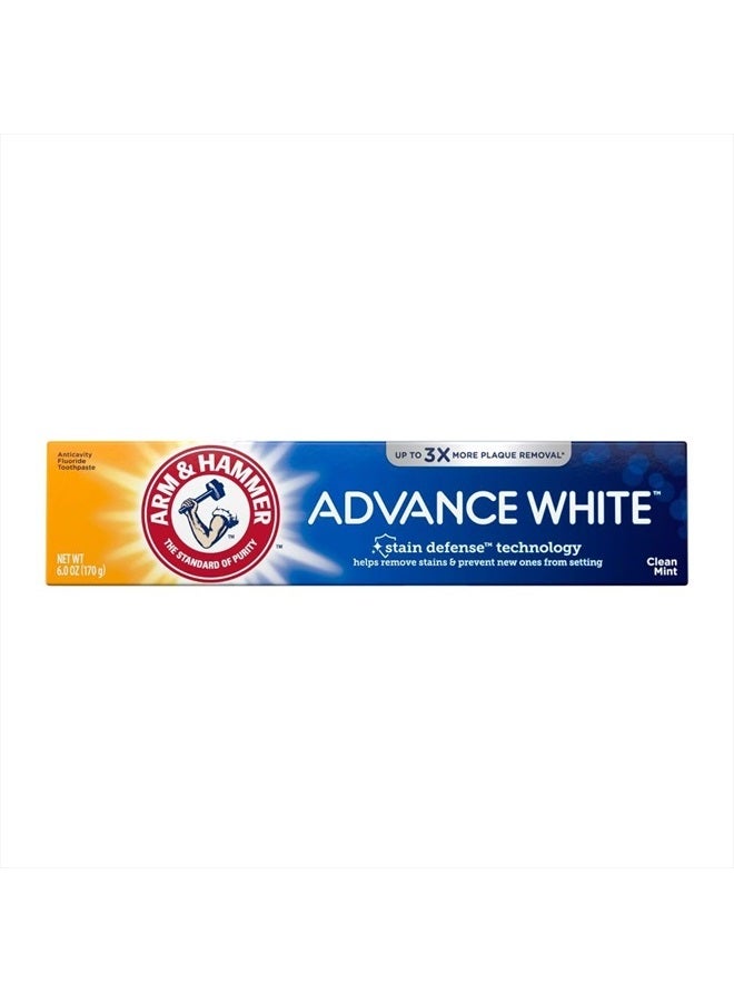 Arm & Hammer Advance White Extreme Whitening Toothpaste, Clean Mint, 6 Ounce (Pack of 3) - Image 1