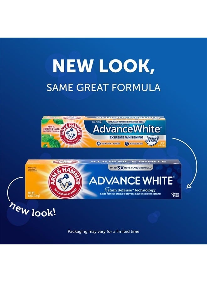 Arm & Hammer Advance White Extreme Whitening Toothpaste, Clean Mint, 6 Ounce (Pack of 3) - Image 3