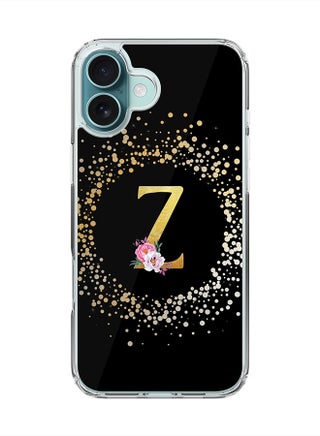 Custom Monogram Floral - Z ( Black )